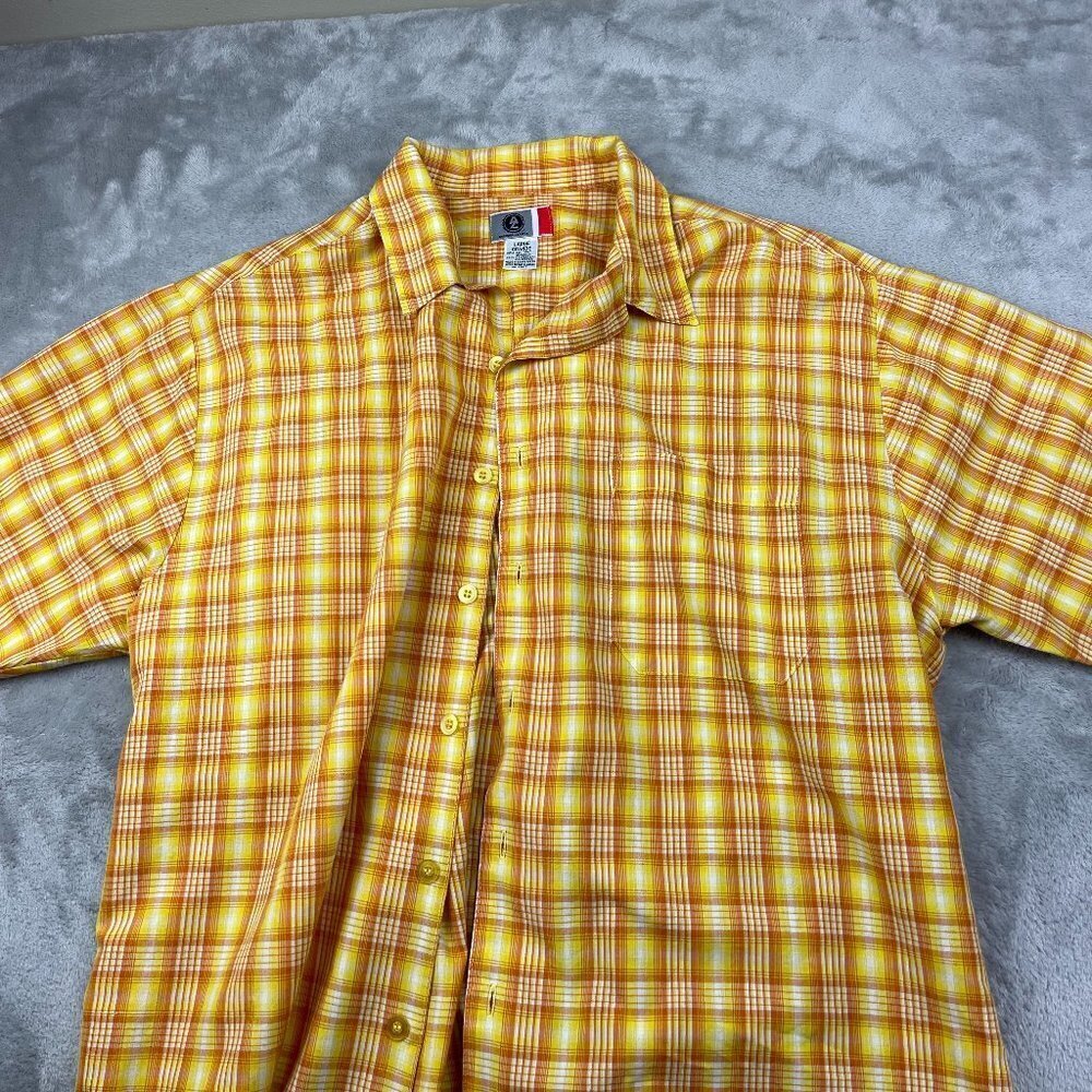 Arizona Jeans Co Button Down Short Sleeve Shirt Men's Size Large - Picture 2 of 7